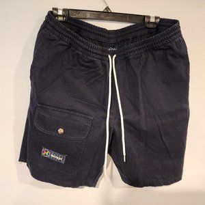 Noah Utility Shorts Drawstring Cotton Twill Black Sz XL